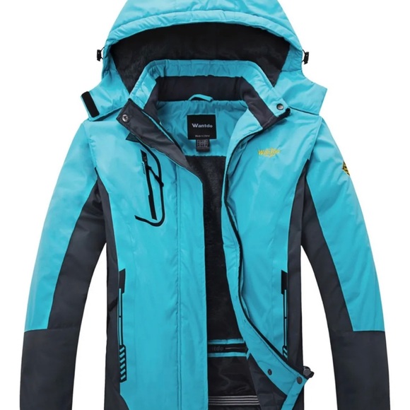Wantdo Womens Waterproof Winter Warm Coat Hood Rain Coat Fleeced Ski Jacket Gift - Picture 1 of 11